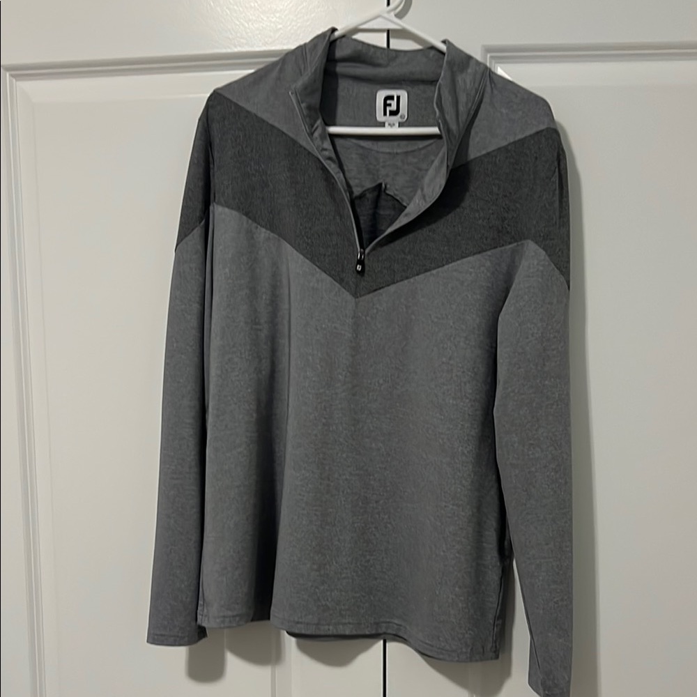 FootJoy Charcoal and Light Gray Quarter-Zip Pullover